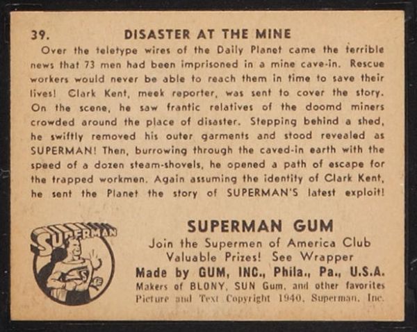 R145 1940 Gum Inc Superman